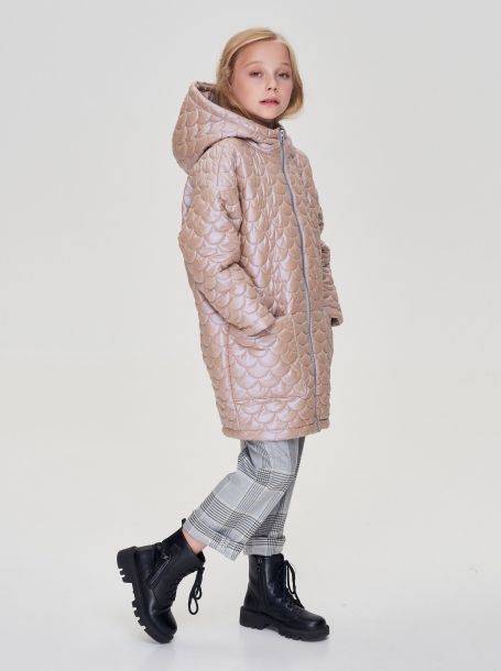 Фото2: картинка 701.20 Пальто стеганое оверсайз, синтепон, сливочный Choupette - одевайте детей красиво!