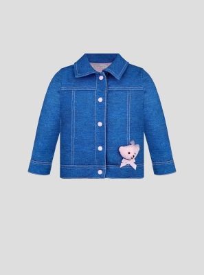 Фото1: картинка 85.118 Куртка из футера, голубой деним Choupette - одевайте детей красиво!