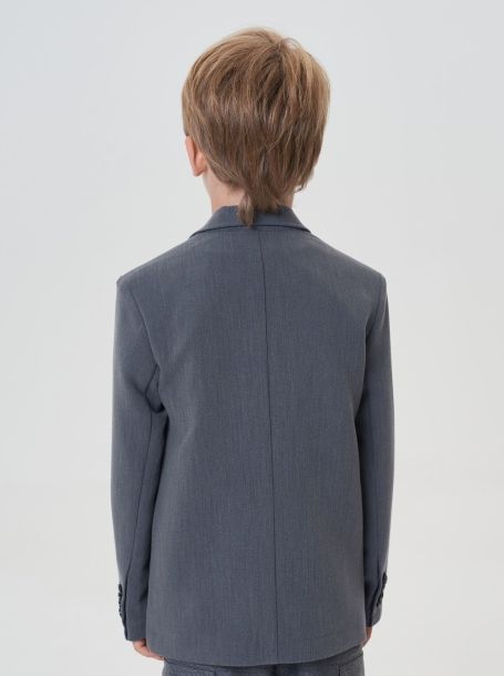 Фото4: картинка 10.117 Пиджак костюмный с декором, меланж светло-серый Choupette - одевайте детей красиво!