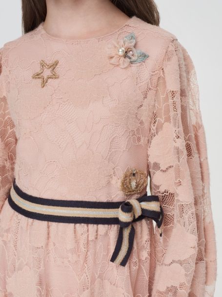 Фото5: Розовое платье из кружевного полотна