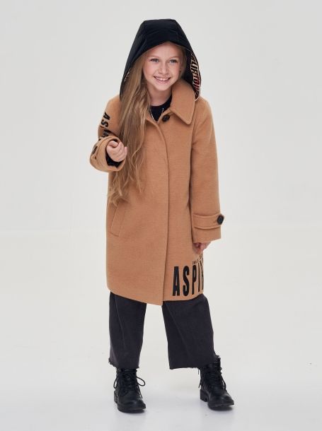 Фото4: картинка 686.20 Пальто на синтепоне с капюшоном и вышивкой, беж Choupette - одевайте детей красиво!