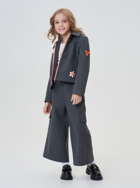 Фото11: картинка 69.116 Куртка-жакет из джерси с декором, черный/серый Choupette - одевайте детей красиво!