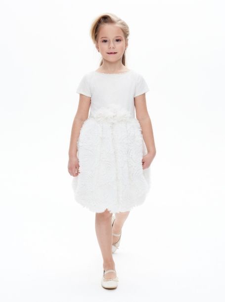 Фото3: картинка 1398.43 Платье нарядное Церемония с юбкой-баллон и бусинами, белый Choupette - одевайте детей красиво!