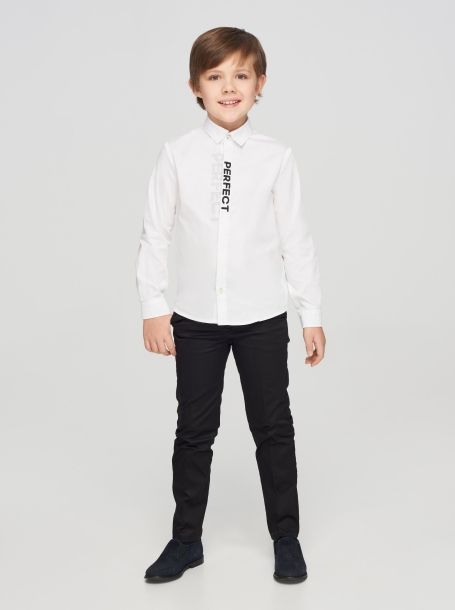 Фото4: Белая рубашка с принтом для мальчика