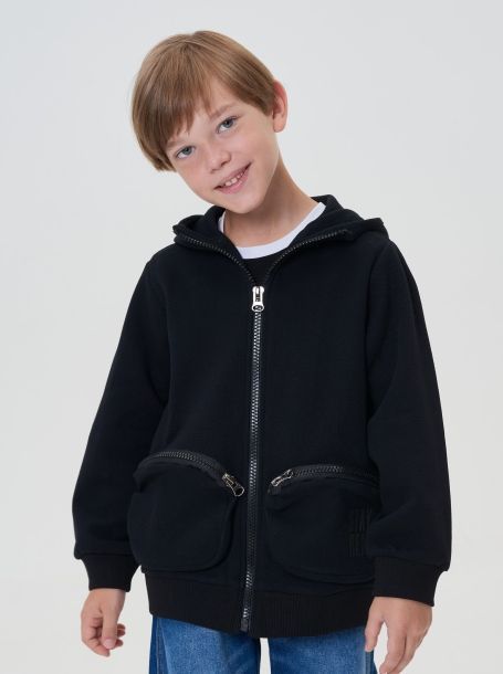 Фото2: картинка 34.117 Джемпер-ХУДИ с принтом, черный Choupette - одевайте детей красиво!