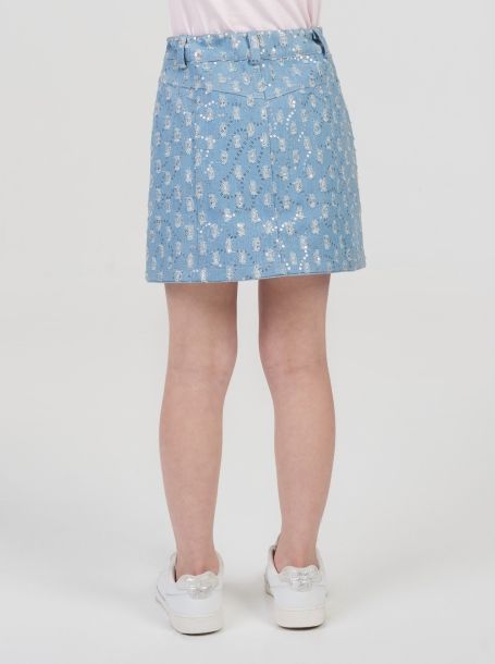 Фото4: Джинсовая голубая юбка для девочки
