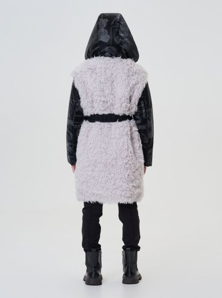 Фото6: картинка 741.20 Пальто из искусственного меха с сумочкой,  экрю/ черный Choupette - одевайте детей красиво!