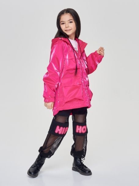 Фото1: Малиновая куртка ветровка для девочки