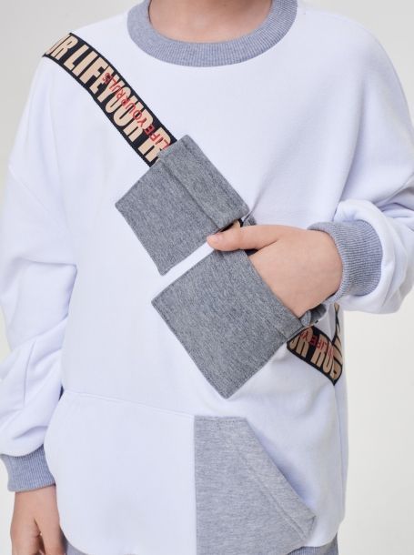 Фото4: Толстовка из футера с декоративным карманом от Choupette 