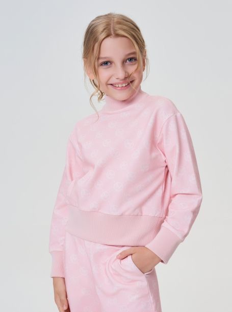 Фото2: картинка 311.70 Костюм из футера (свитшот, брюки), фирменный принт на розовом Choupette - одевайте детей красиво!