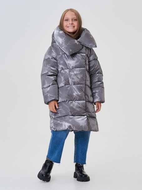 Фото1: картинка 752.20 Пальто на синтепухе, сияющий серый Choupette - одевайте детей красиво!