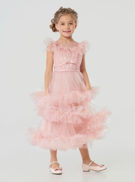 Фото1: картинка 1510.43 Платье нарядное Церемония, с пышными оборками, розовый Choupette - одевайте детей красиво!