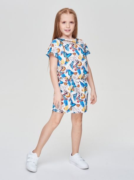 Фото1: картинка 48.104 Платье трикотажное, фирменный принт Choupette - одевайте детей красиво!