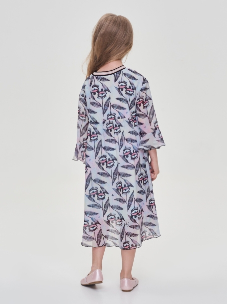 Фото4: картинка 58.106 Платье нарядное из шифона, фирменный принт Choupette - одевайте детей красиво!