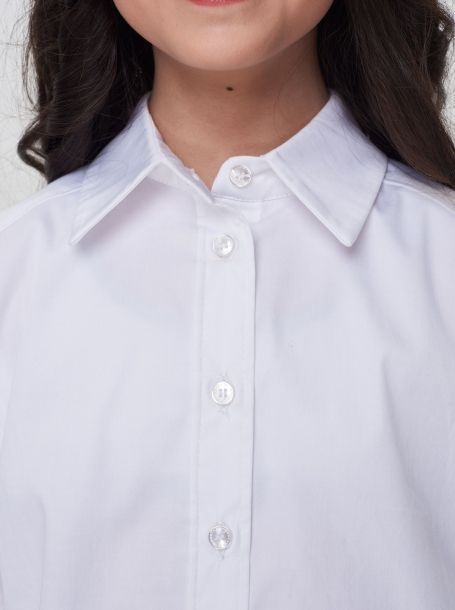 Фото4: картинка 540.31 Блузка нарядная с принтом, белый Choupette - одевайте детей красиво!