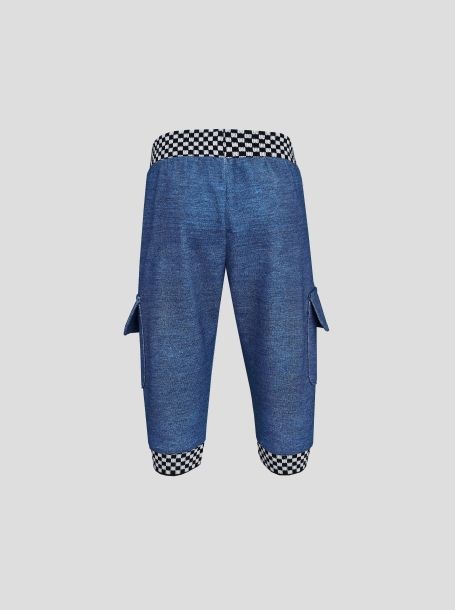 Фото2: Трикотажные синие брюки для мальчика