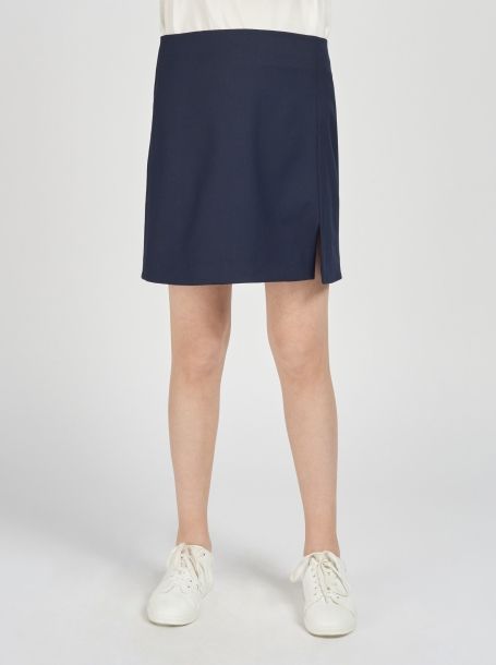 Фото2: Синяя школьная юбка с разрезом