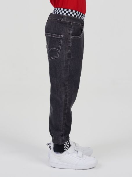 Фото3: Серые джинсы вареные