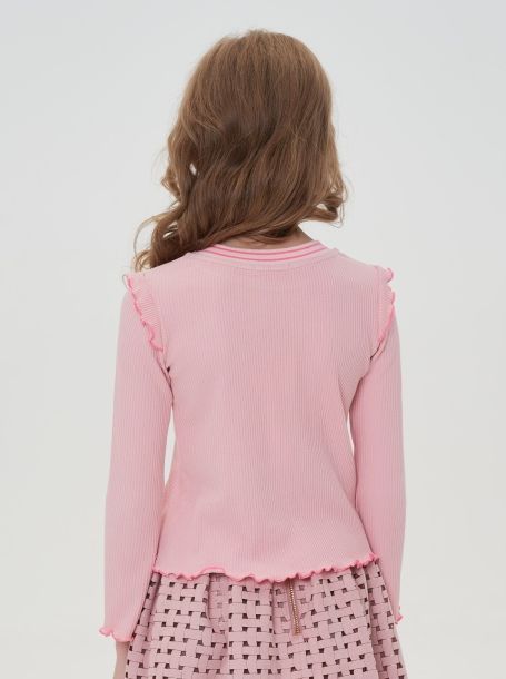 Фото4: картинка 54.114 Блуза из трикотажа Лапша, розовый Choupette - одевайте детей красиво!