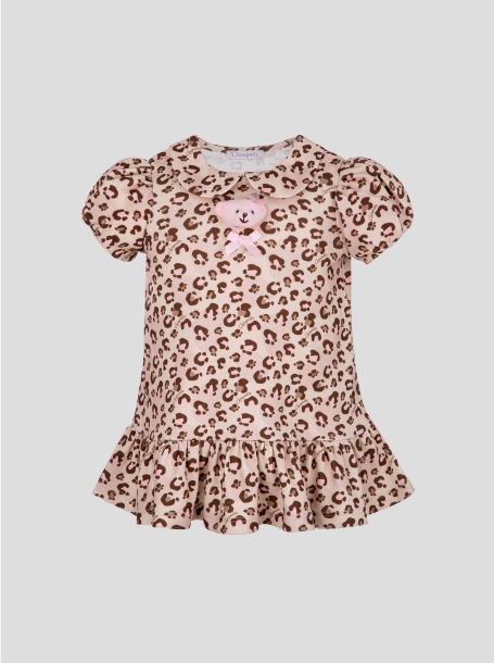 Фото1: картинка 95.118 Платье трикотажное с рюшами, принт Леопард Choupette - одевайте детей красиво!