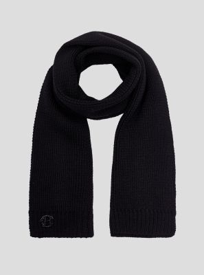 Фото1: Черный шерстяной шарф
