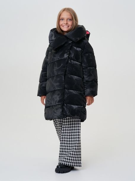 Фото2: картинка 752.1.20 Пальто "на синтепухе", цвет черный Choupette - одевайте детей красиво!