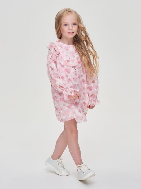 Фото5: картинка 25.108 Платье на кокетке, розовый Choupette - одевайте детей красиво!