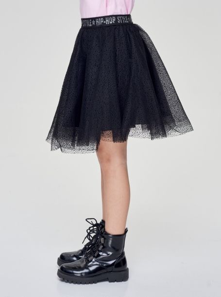 Фото3: Черная пышная сетчатая юбка