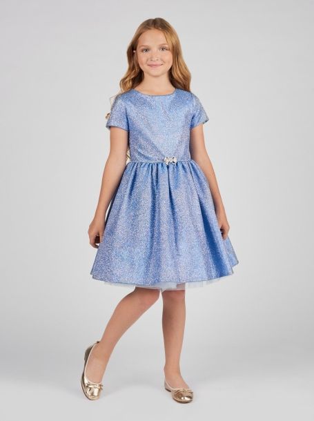 Фото1: Синее нарядное платье для девочки