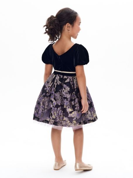 Фото3: картинка 1392.43 Платье нарядное Церемония с пышной юбкой и бархатным лифом, черный/лаванда Choupette - одевайте детей красиво!