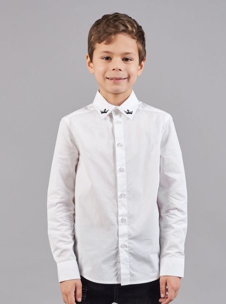 Фото1: Классическая белая рубашка для мальчика