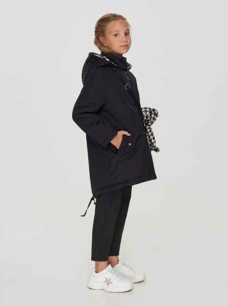 Фото2: Черное пальто на синтепоне для девочки