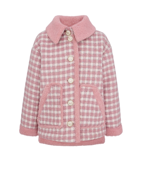 Фото9: картинка 750.20 Куртка под дубленку, розовая клетка Choupette - одевайте детей красиво!