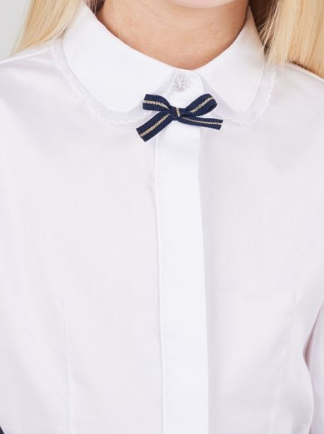 Фото5: Белая школьная блузка с кружевом