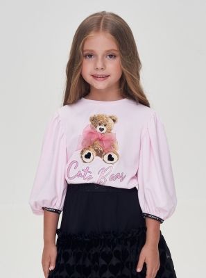 Фото1: картинка 78.108 Джемпер-футболка, экрю Choupette - одевайте детей красиво!