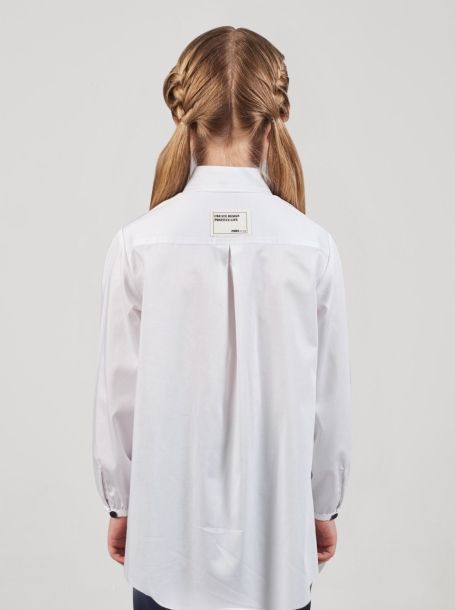 Фото2: Удлиненная белая блузка для девочки