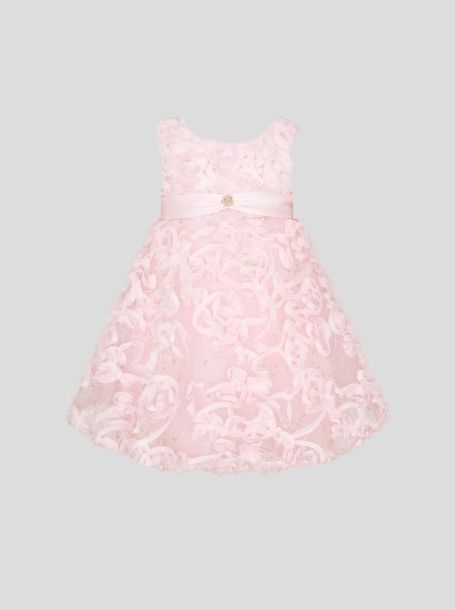 Фото1: 1321.43 Розовое платье с кружевным декором