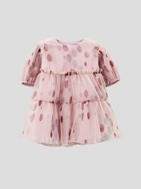 Фото1: картинка 38.1.114 Платье нарядное из органзы, бежевый Choupette - одевайте детей красиво!