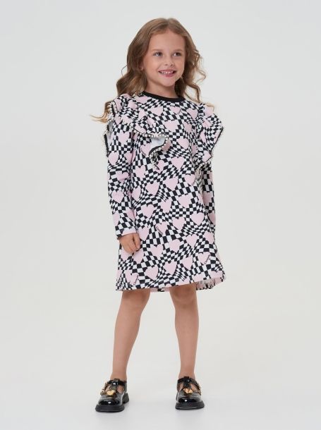 Фото3: картинка 50.116 Платье трикотажное с декором, фирменный принт Choupette - одевайте детей красиво!
