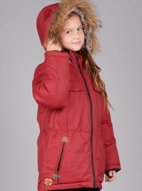 Фото6: Красная куртка парка для девочки