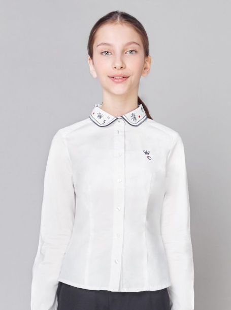 Фото1: 177.4.31 Белая детская блузка для девочки