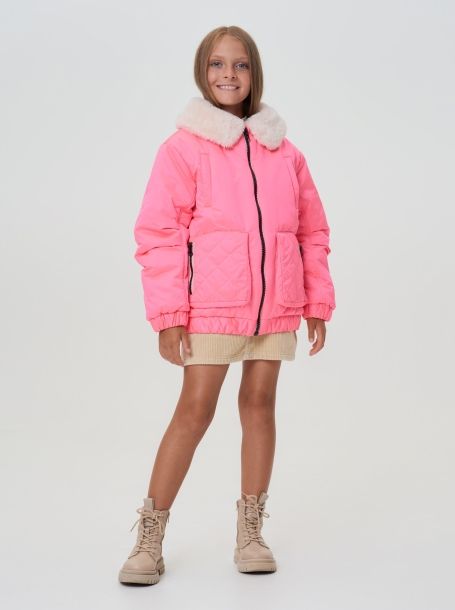 Фото2: картинка 759.20 Куртка из фактурной плащевки, ярко-розовый Choupette - одевайте детей красиво!