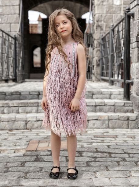 Фото7: Розовое платье из фактурной ткани