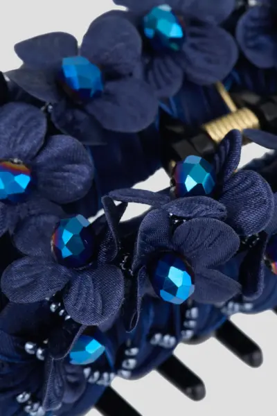 Заколка-краб, цвет синий — изображение 7