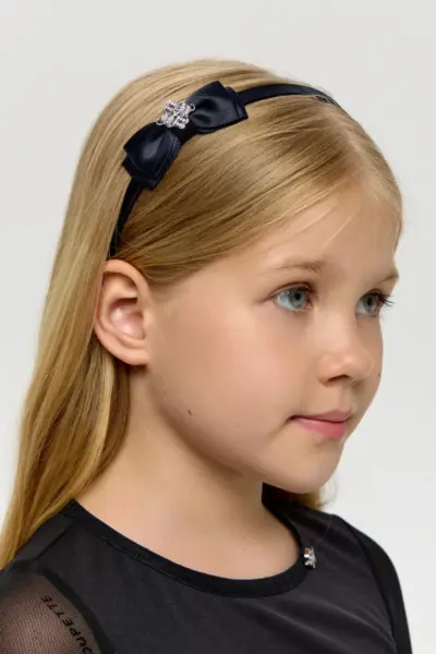 Ободок с бантом и стразами — изображение 7