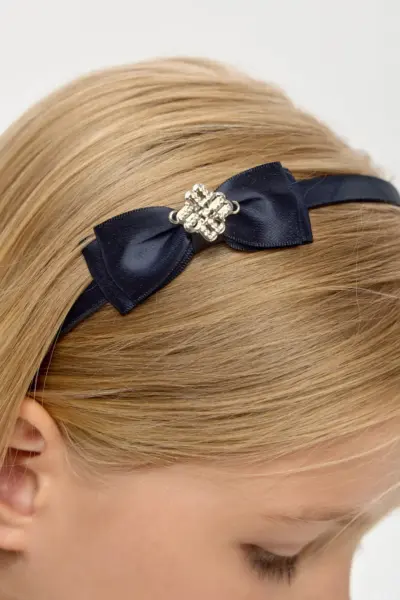 Ободок с бантом и стразами — изображение 8