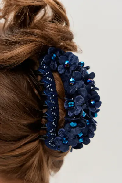 Заколка-краб, цвет синий — изображение 4