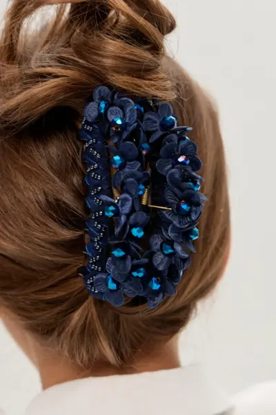 Заколка-краб, цвет синий — изображение 5