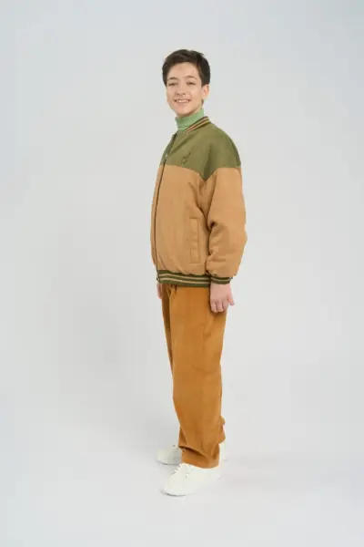 Куртка-бомбер с эффектом замши — изображение 4