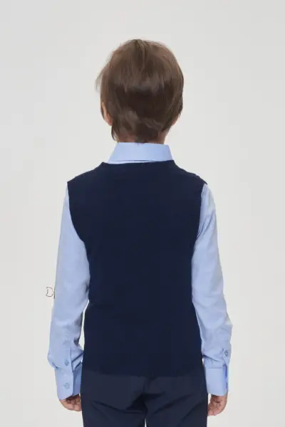 Жилет вязаный, синий — изображение 3